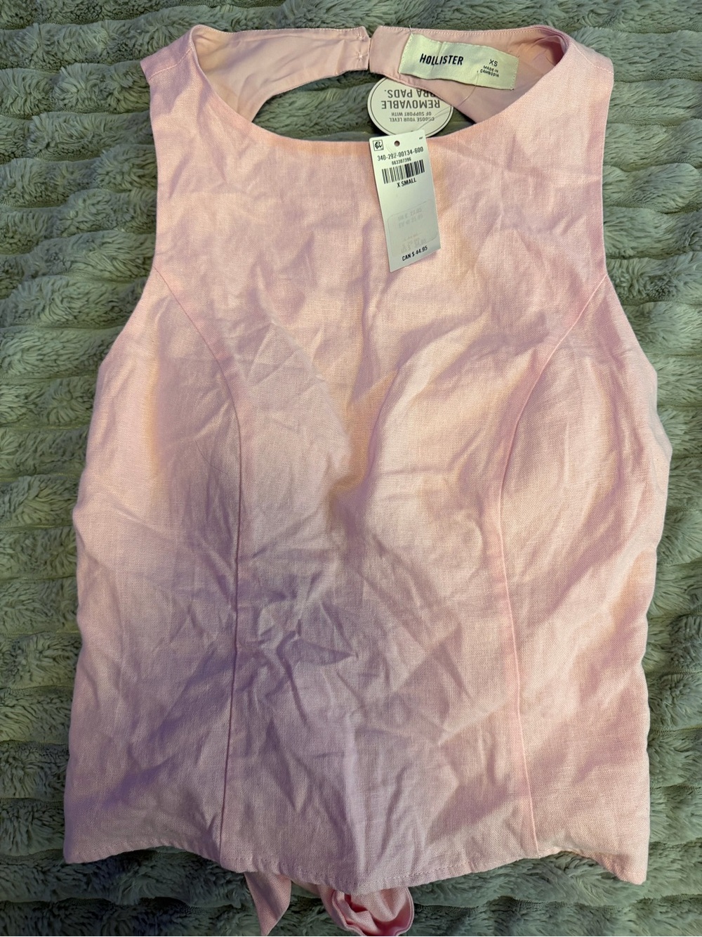 Hollister Pastel Pink Sleeveless Tie-Back Camisole